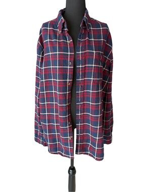 Saddlebred Navy and Red Plaid Button-Front Jacket